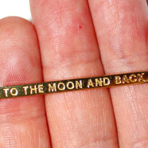 Sterling Silver Gold Tone To The Moon And Back Necklace - Picture 6 of 7